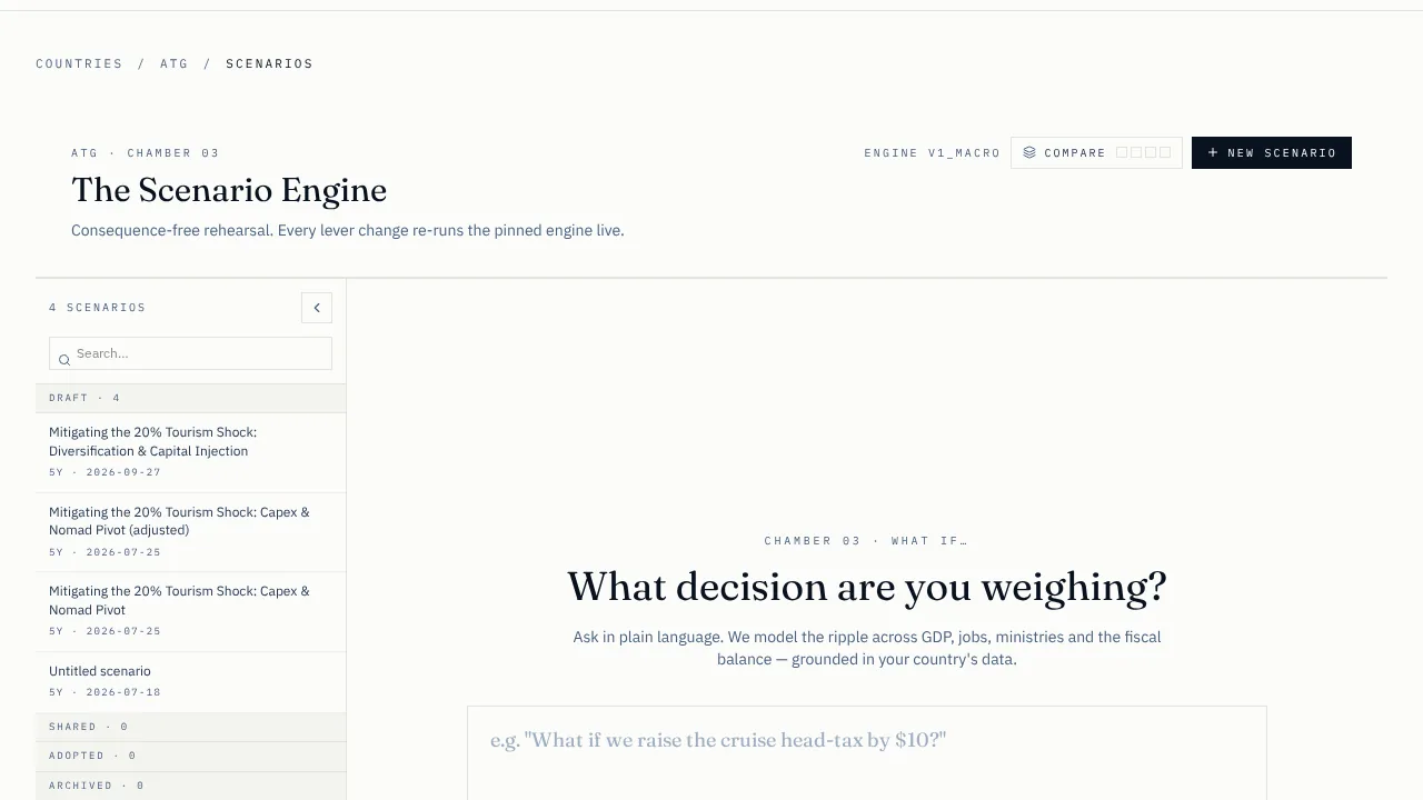 The Scenario Engine product view